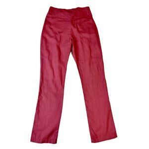 RE/VAMPED Linen Pants Pink Straight Leg Women’s XS Coastal Resortwear Sorority